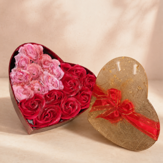 Rose Heart | Αρωματική Καρδιά με Τεχνητά Τριαντάφυλλα